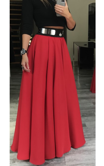 DLOUHÁ SUKNĚ - maxi sukně - BOROS_SK_L_RED 06